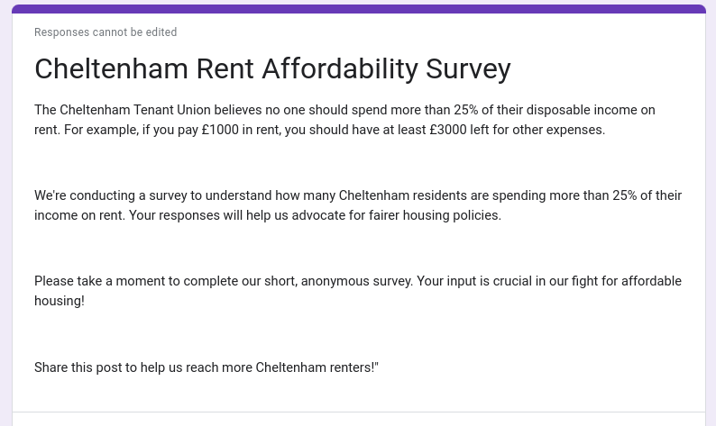 Rent Affordability Survey